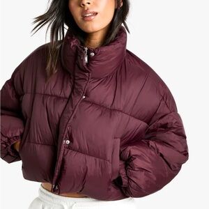 Boohoo Deep Purple Puffer Jacket